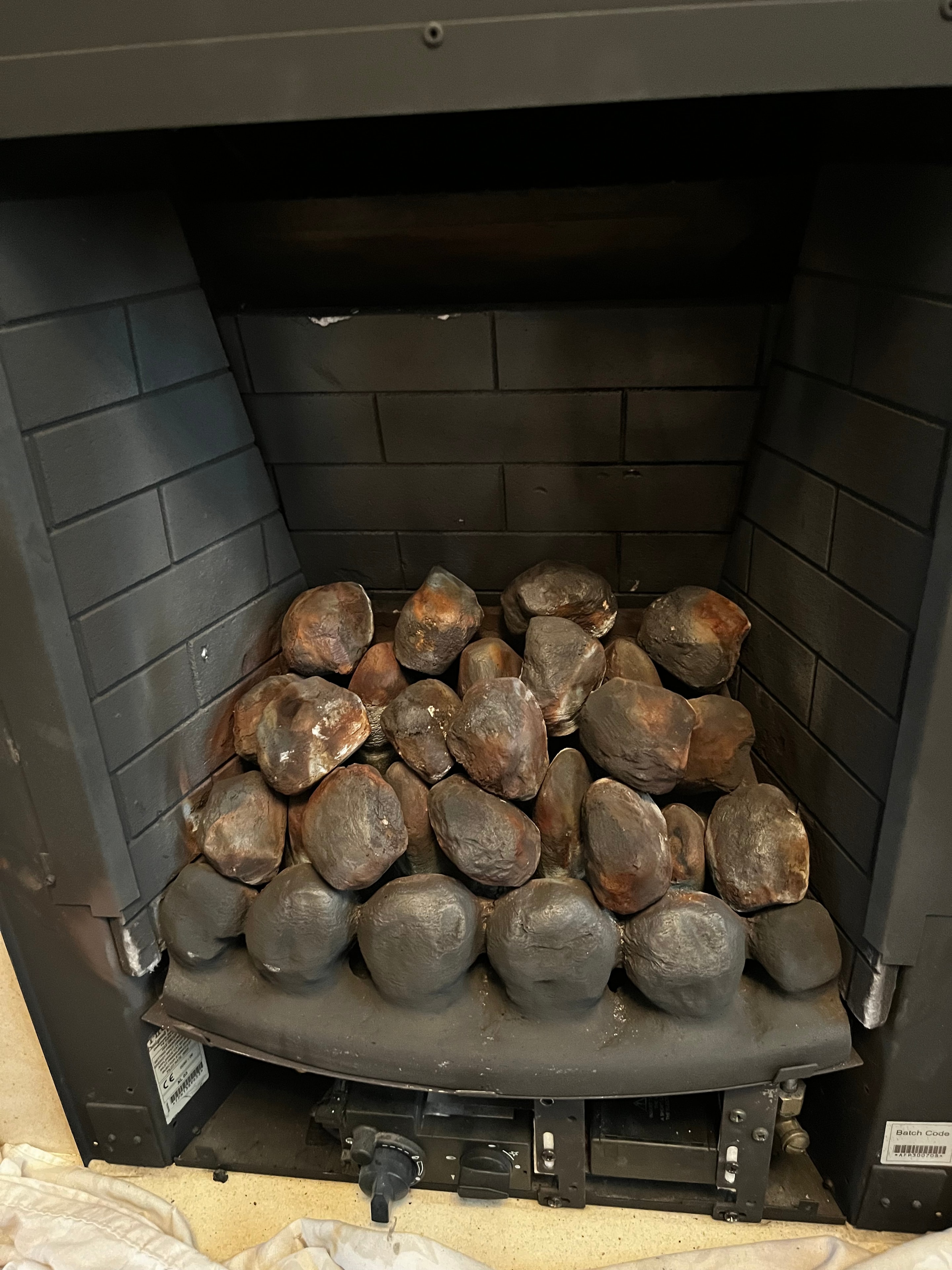 Gas fire before service